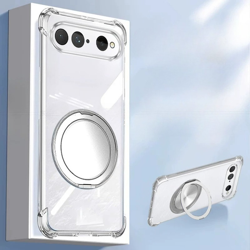 Clear Shockproof Bumper Case - Funda con soporte magnético para Huawei