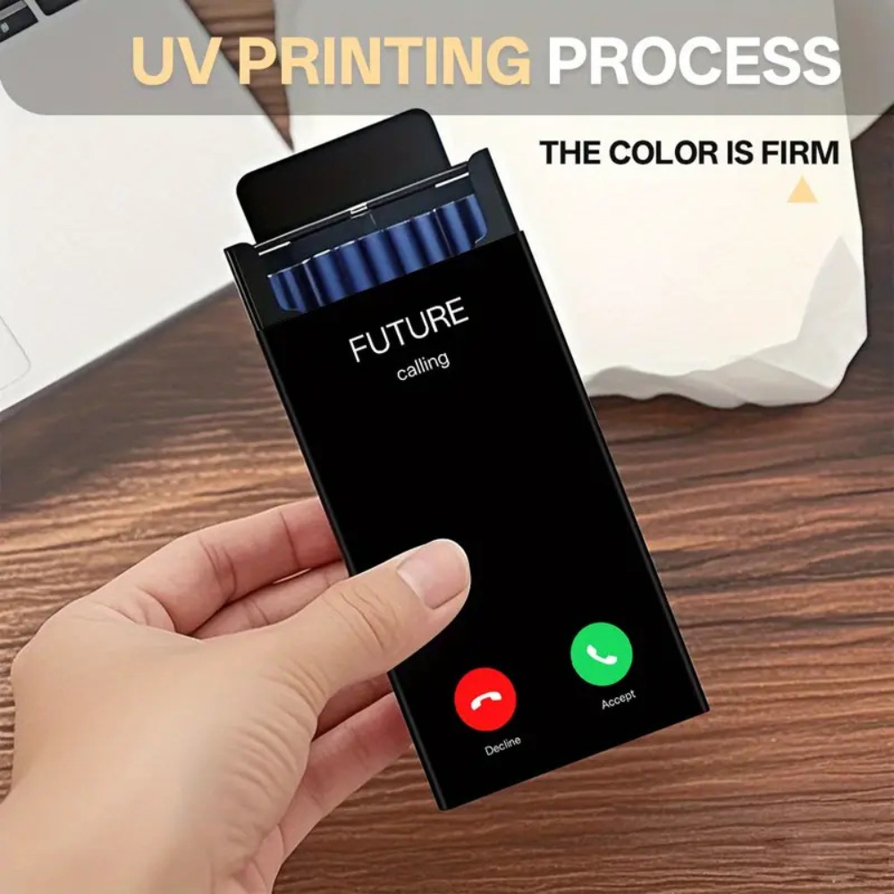 Phone Cases - Estuche metálico delgado para cigarrillos con