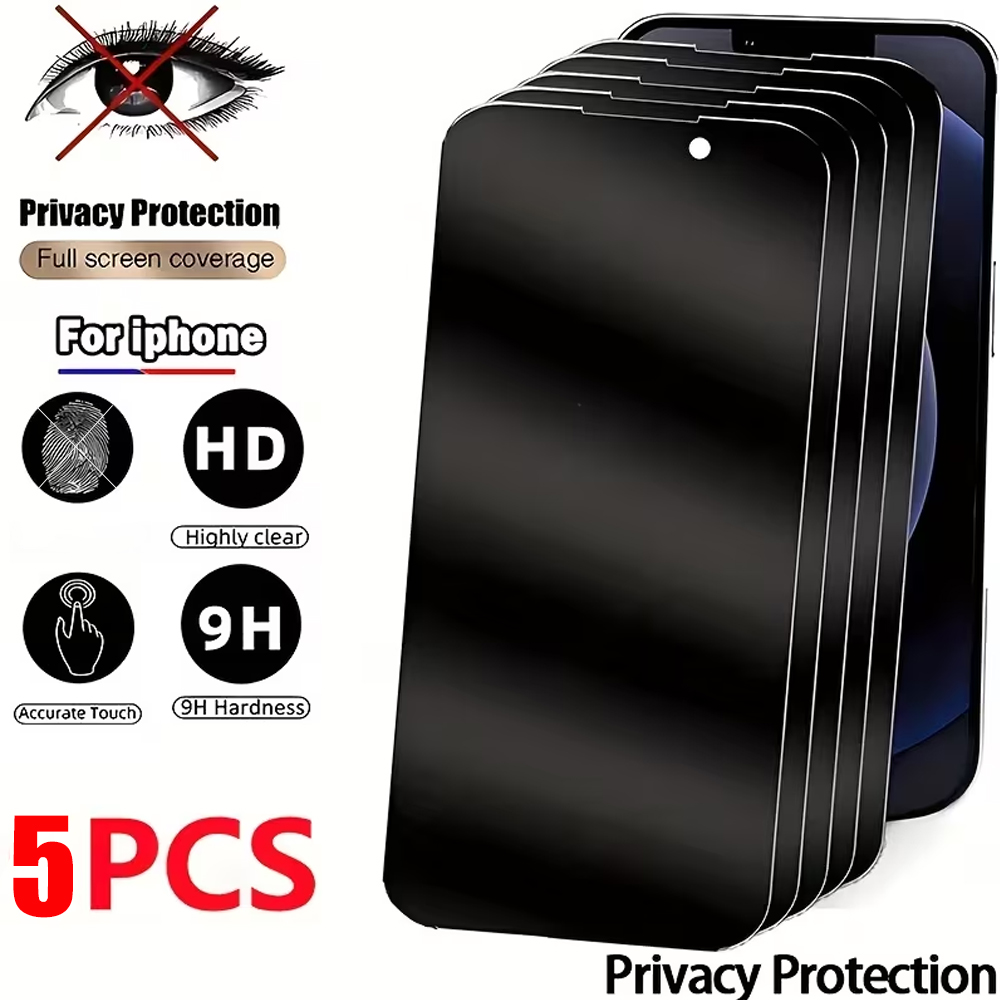 1-5PCS Protector de Pantalla d - Anti Peek Privacy Tempered Glass reseña y precio