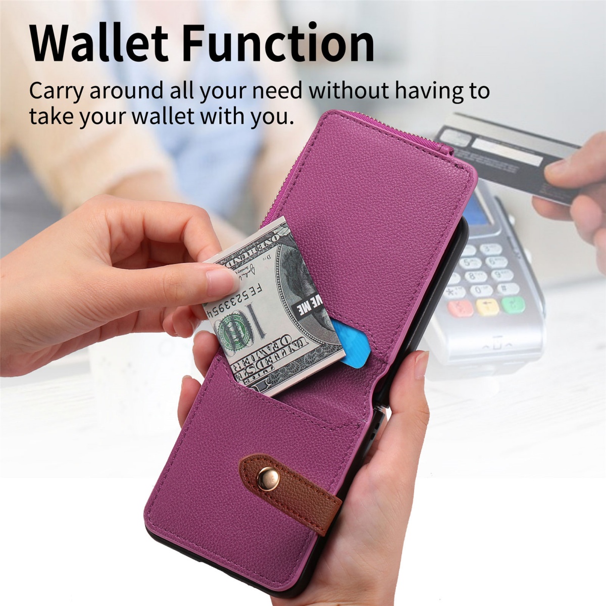 Funda de Lujo para Teléfono co - Leather Wallet Card Holder Phone Cover reseña y precio